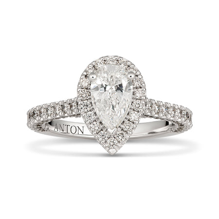 Endless Minelli May Pear Cut Diamond Engagement Ring | 18K White Gold