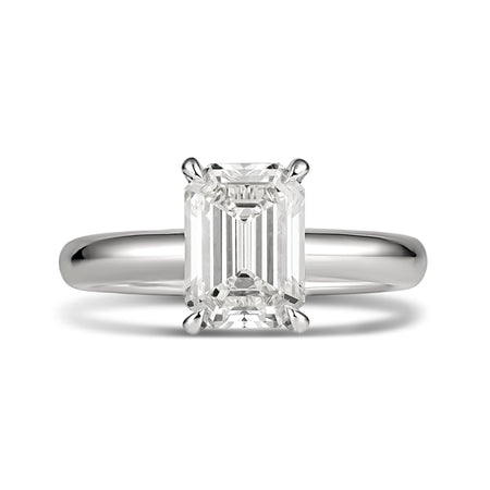 Grandeur Crawford Emerald Cut Diamond Engagement Ring | 18K White Gold
