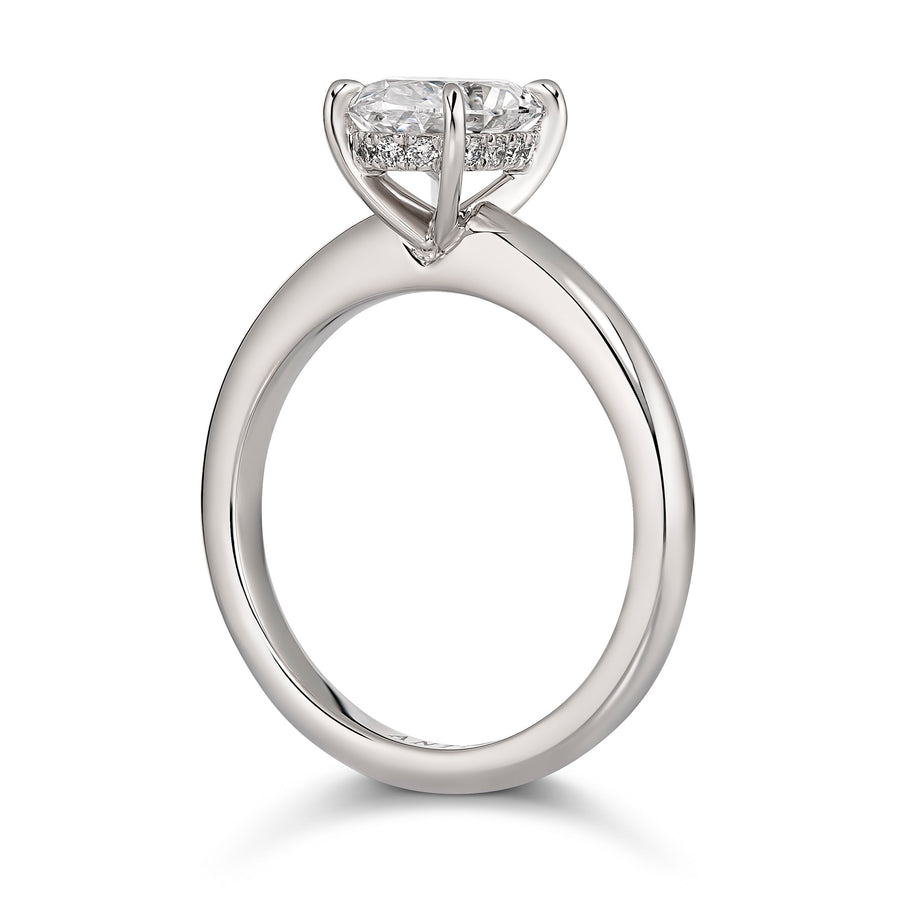 Classic Engagement Oval Cut Four Claw Diamond Ring | White Gold