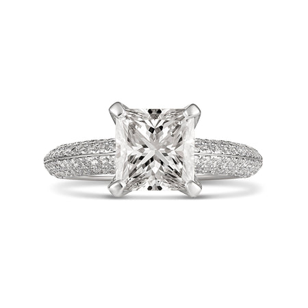 Classic Monroe Princess Cut Diamond Engagement Ring | 18K White Gold