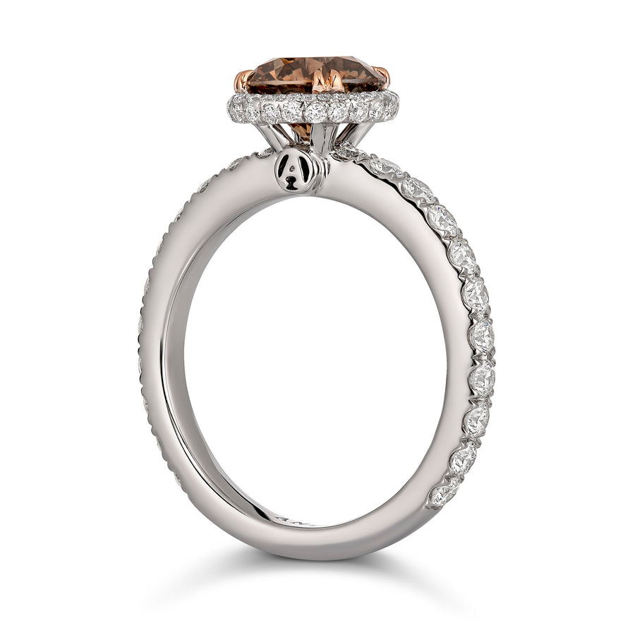 Engagement | Coloured Round Cut Cognac Diamond Ring