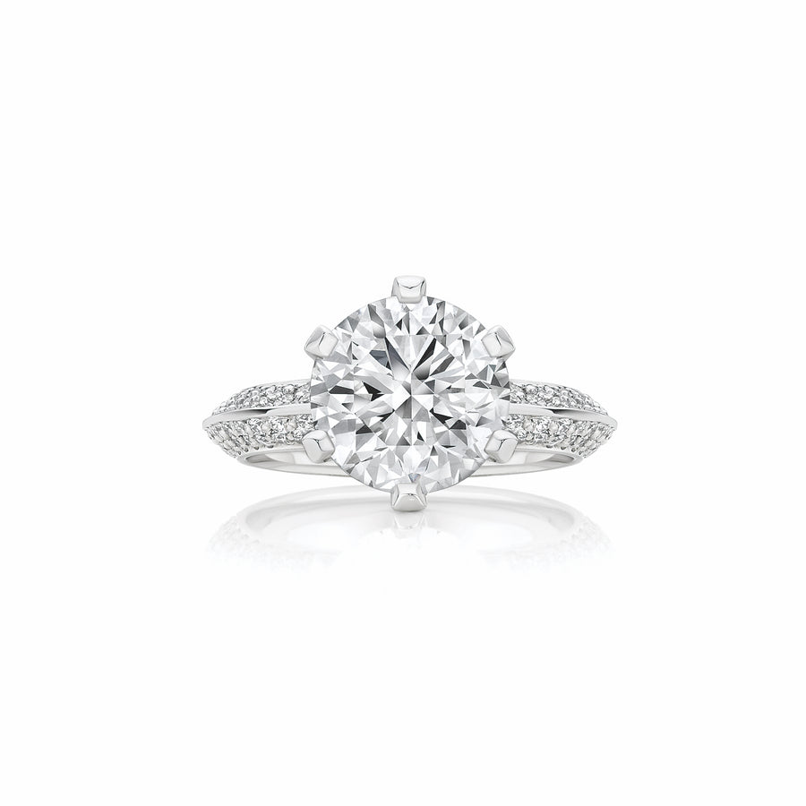 Hot Rocks® Brilliant Cut Six Claw Diamond Ring | White Gold