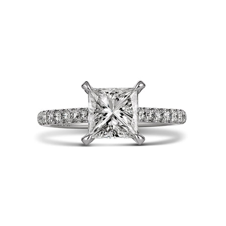 Classic Taylor Princess Cut Diamond Engagement Ring | 18K White Gold