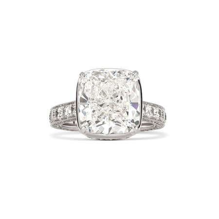 High Jewellery Ritz London Cushion Cut Diamond Ring | Platinum
