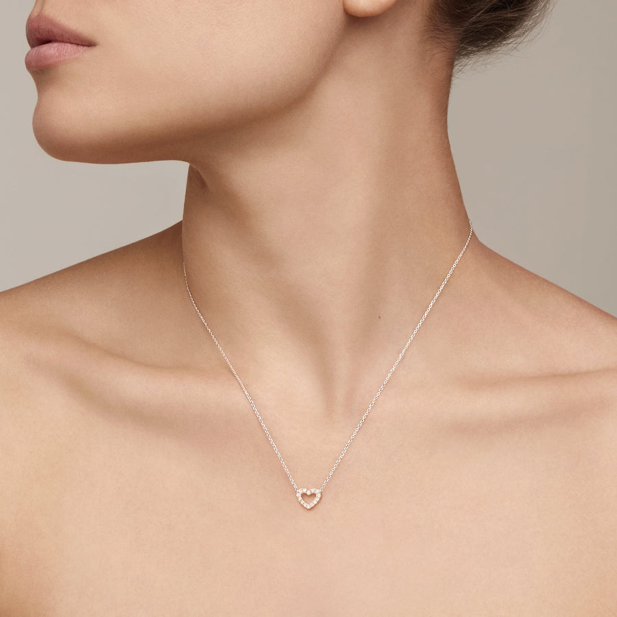 Icon Heart Diamond Necklace | White Gold