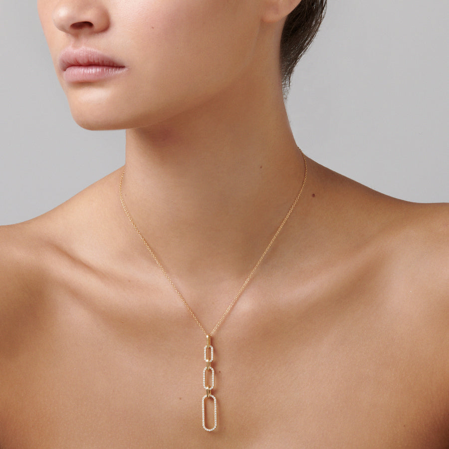 Capri Dreaming® Paperclip Diamond Pendant Necklace | Yellow Gold