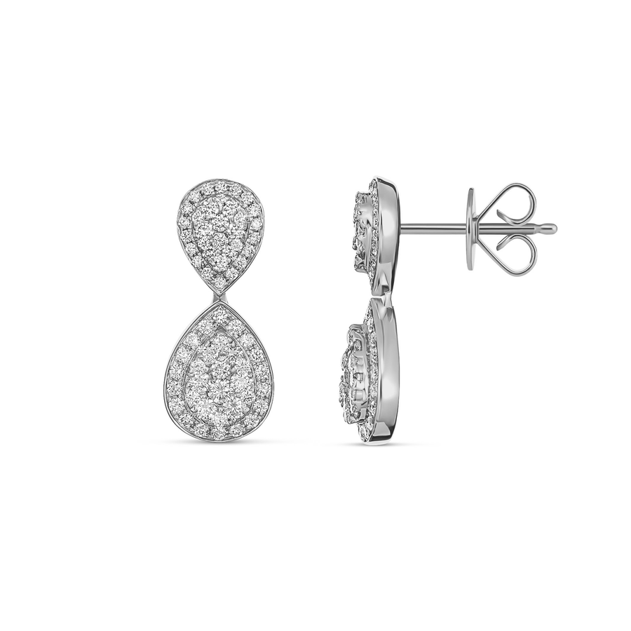 Promise Pear-shaped Drop Earrings | White Gold