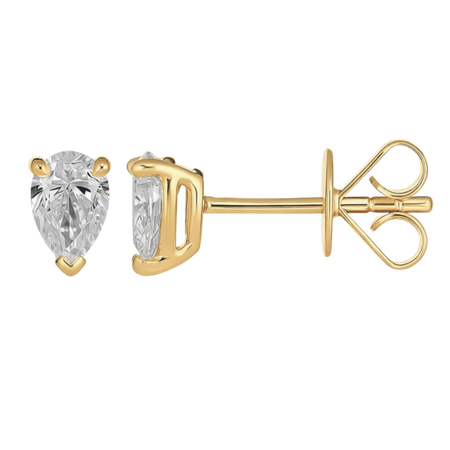 Riviera Pear Shaped Diamond Studs | 18K Yellow Gold