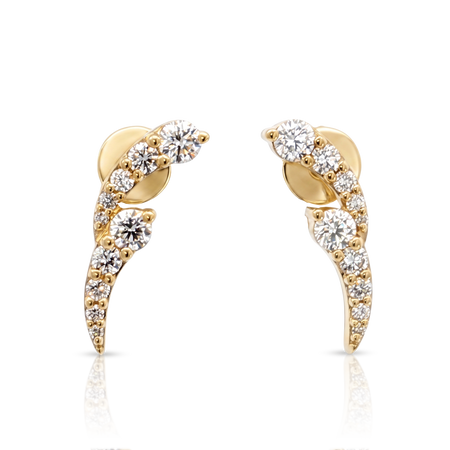 Classic Collection Wave Stud Earring | 18K Yellow Gold