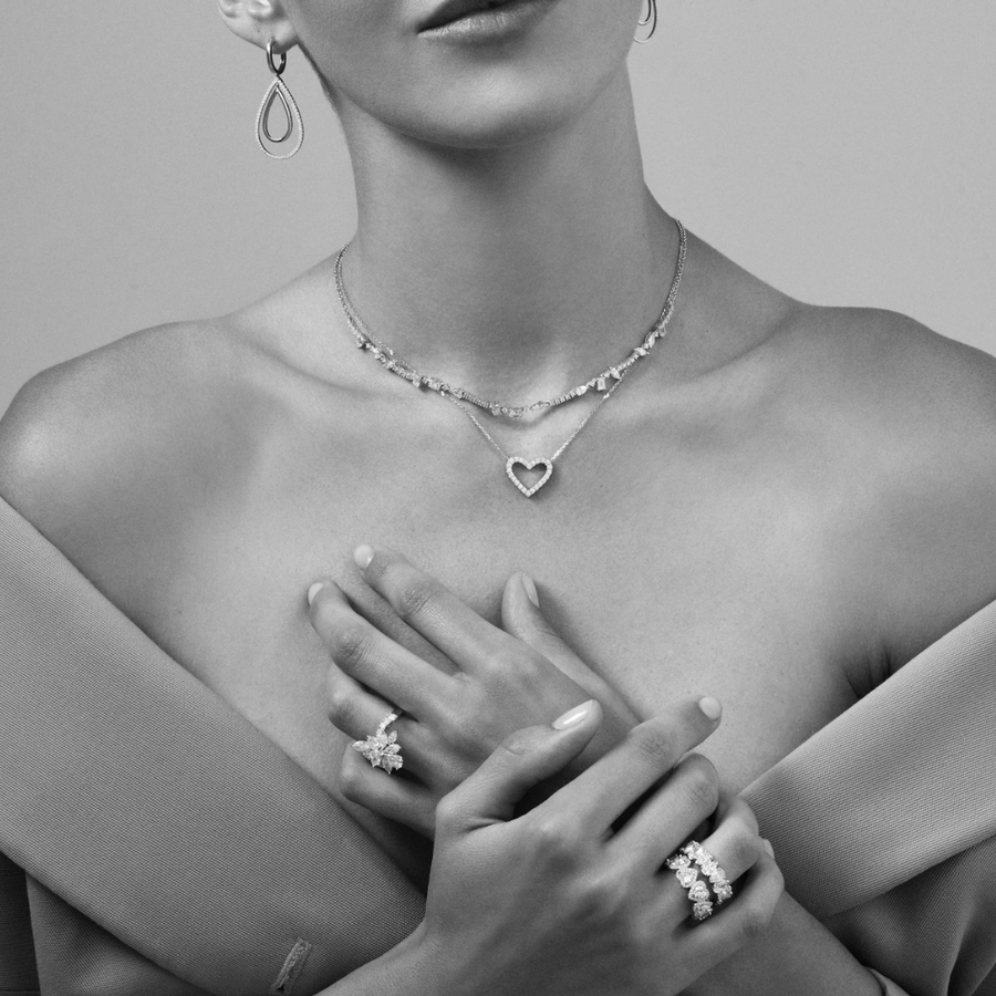 Riviera Multi-shape Diamond Necklace | White Gold