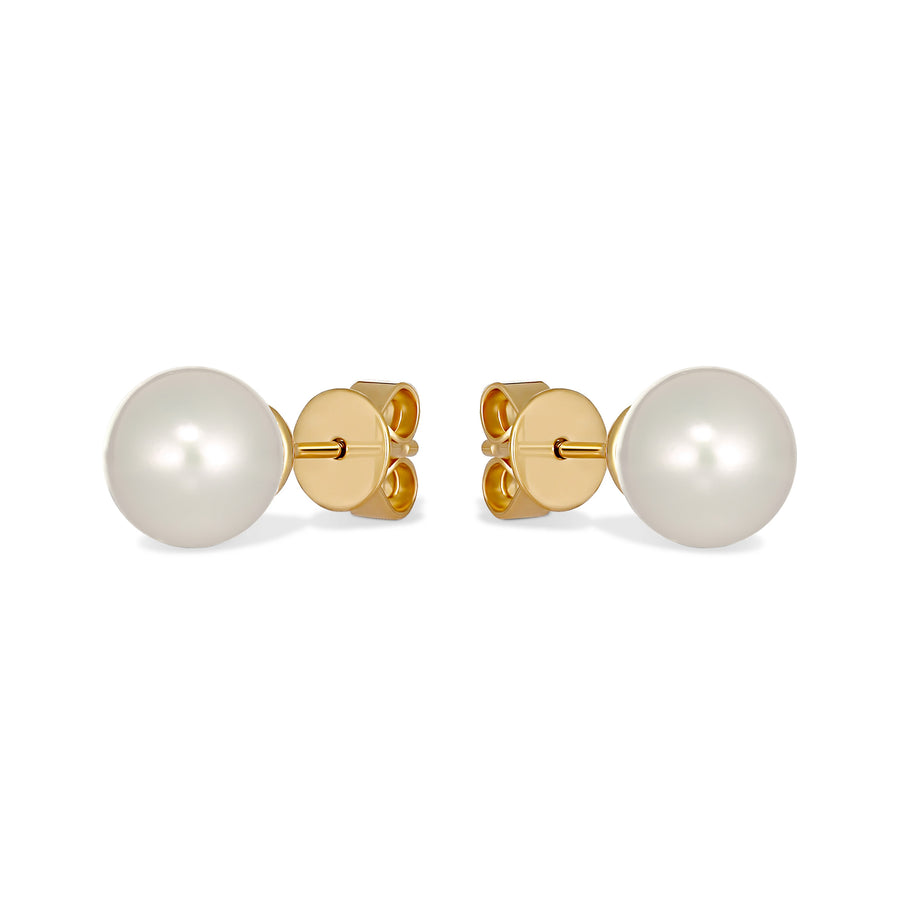 Classic Pearl Stud Earrings | Yellow Gold