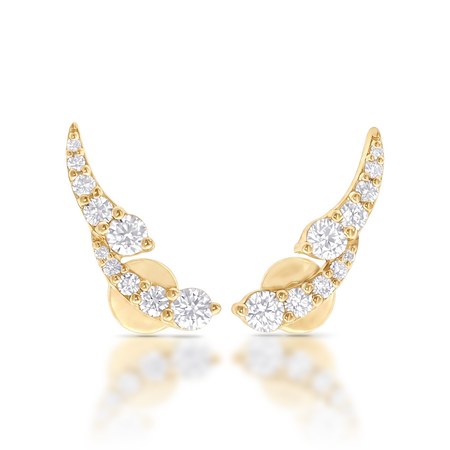 Classic Collection Wave Stud Earring | 18K Yellow Gold