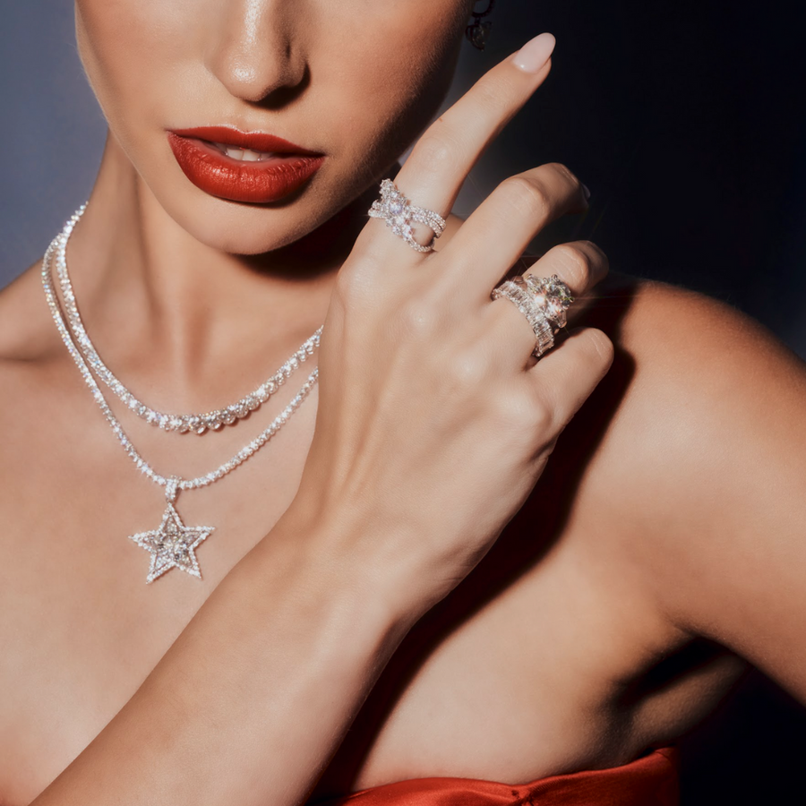 Riviera Emerald Cut Diamond Eternity Ring | Platinum