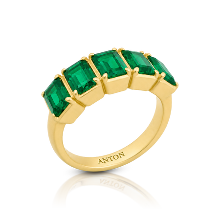 Luminous Octagon Emerald Ring | 18K Yellow Gold