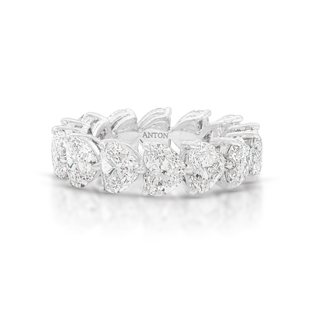 Riviera Classic Heart Shape Full Eternity Ring | Platinum