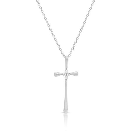Capri Dreaming® Cluster Diamond Cross Necklace | 18K White Gold