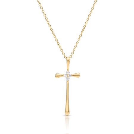 Capri Dreaming® Cluster Diamond Cross Necklace | 18K Yellow Gold