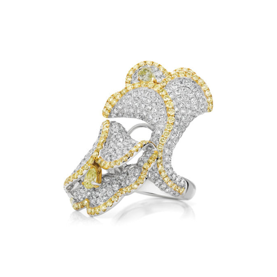 Hello Yellow ™ Diamond Embellished Ring | White Gold
