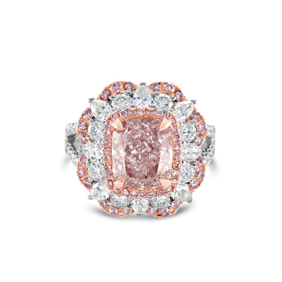 High Jewellery Collection Cushion Cut Pink Diamond Ring | White Gold