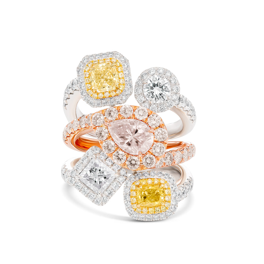 Hello Yellow® Multi Shape Diamond Ring
