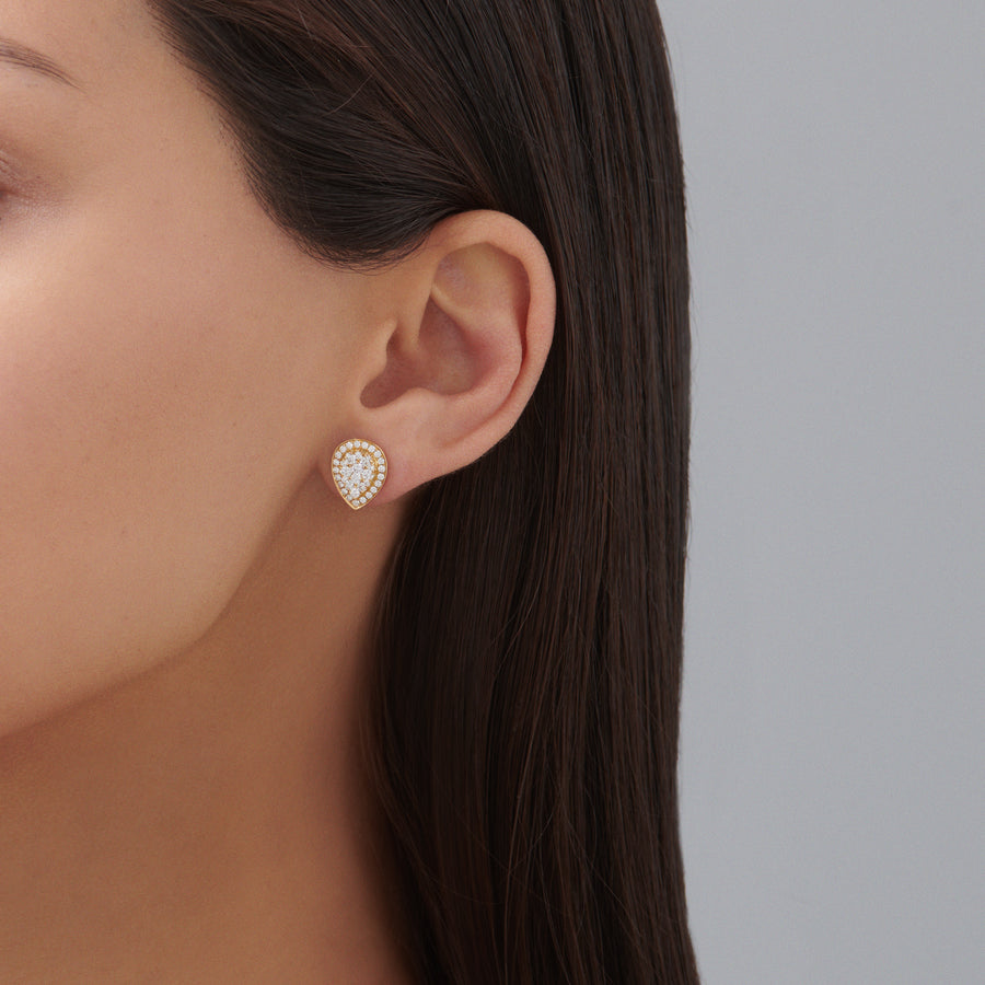Promise Pear Diamond Earrings | Yellow Gold