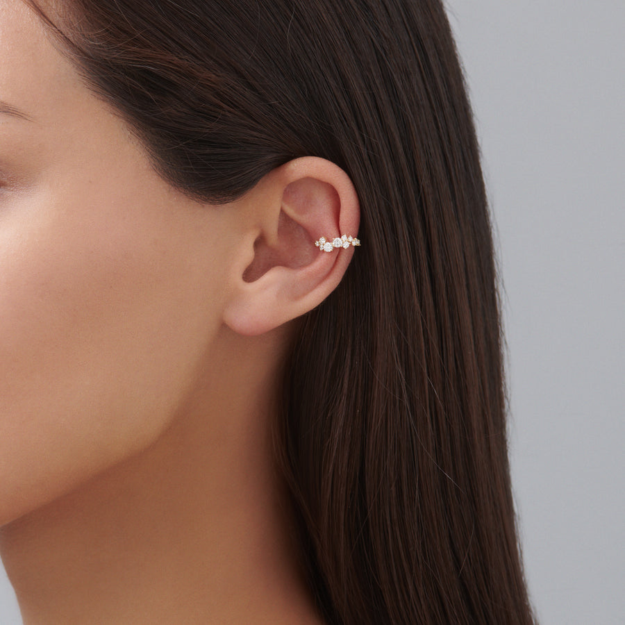 Galaxy Collection Diamond Ear Cuff | White Gold