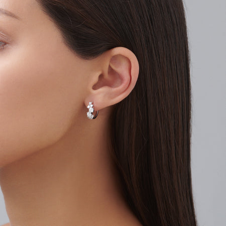 Galaxy Large Diamond Huggies | 18K White Gold