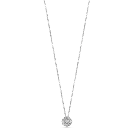 Illusion Solitaire Medium Diamond Pendant Necklace | 18K White Gold