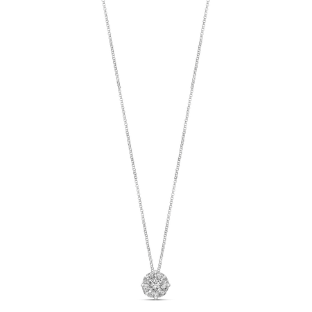 Illusion Solitaire Large Diamond Pendant Necklace | 18K White Gold