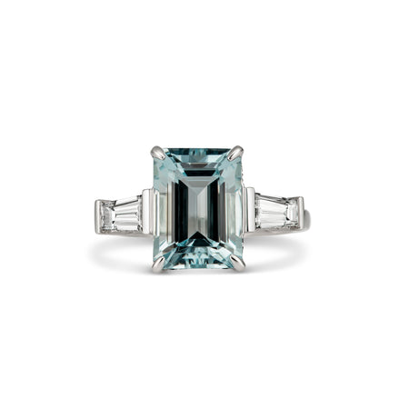 Regal Collection® Aquamarine Emerald Cut Ring | White Gold