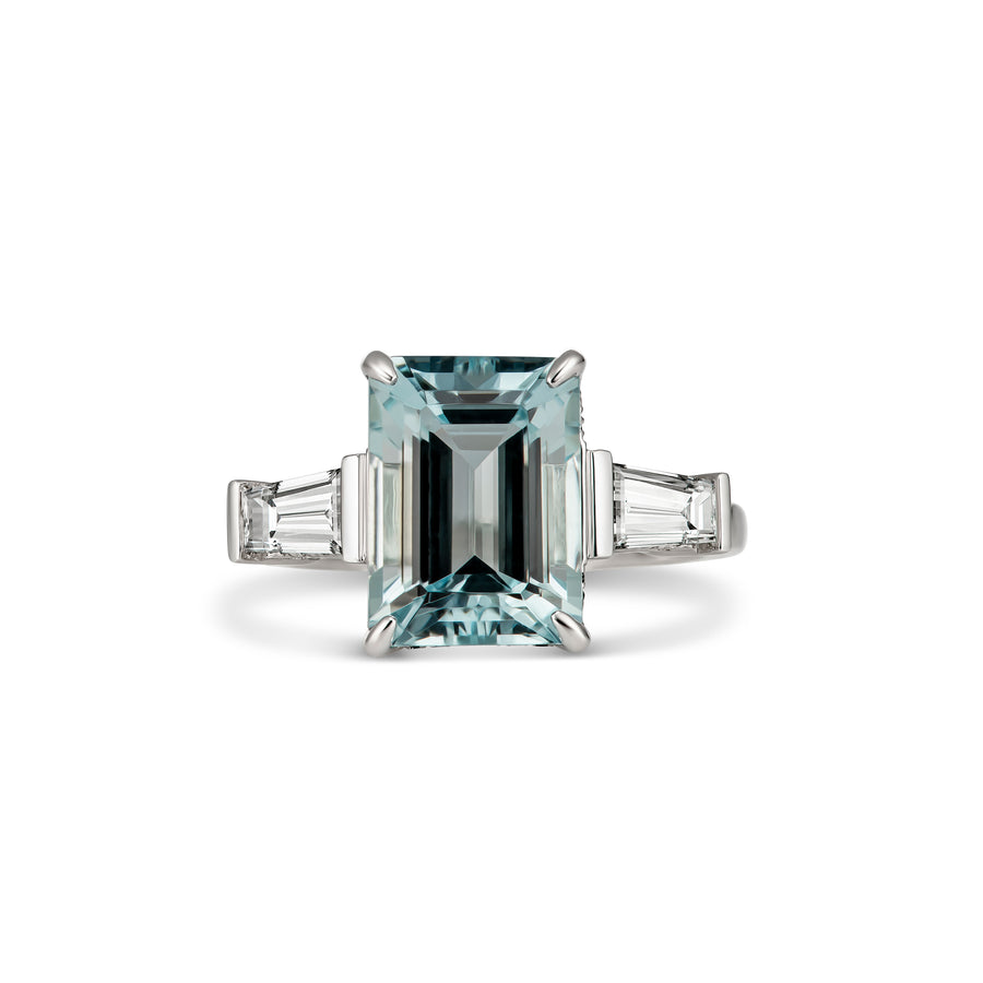 Regal Collection® Aquamarine Emerald Cut Ring | White Gold
