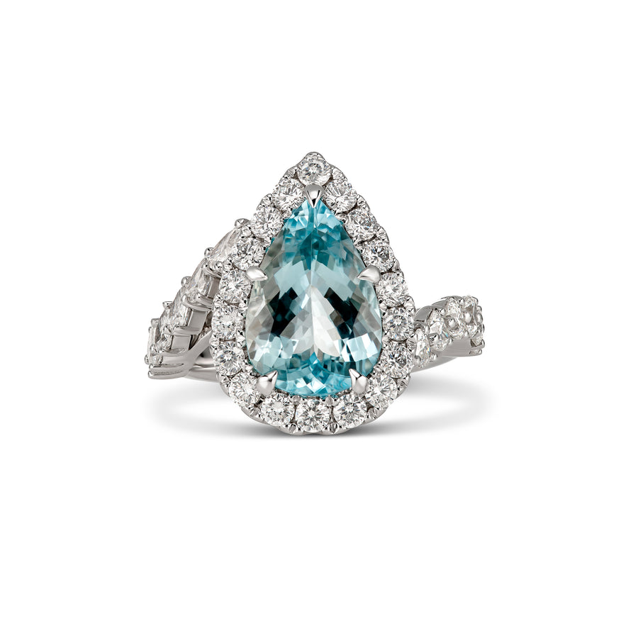 Regal Collection® Aquamarine Pear Ring | White Gold