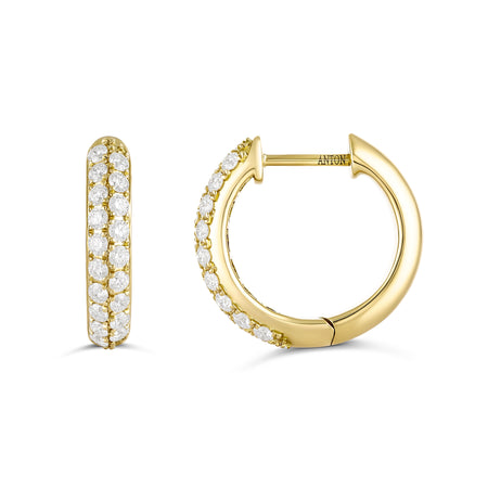 Artisan Canyon Small Round Huggies | Yellow Gold
