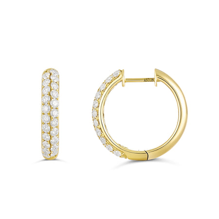 Artisan Canyon Medium Round Huggies | 18K Yellow Gold