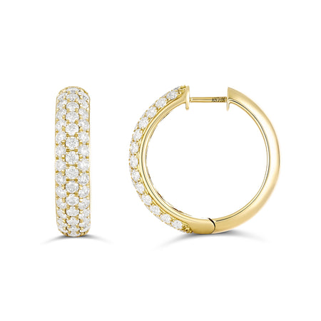 Artisan Canyon Large Round Huggies | 18K Yellow Gold