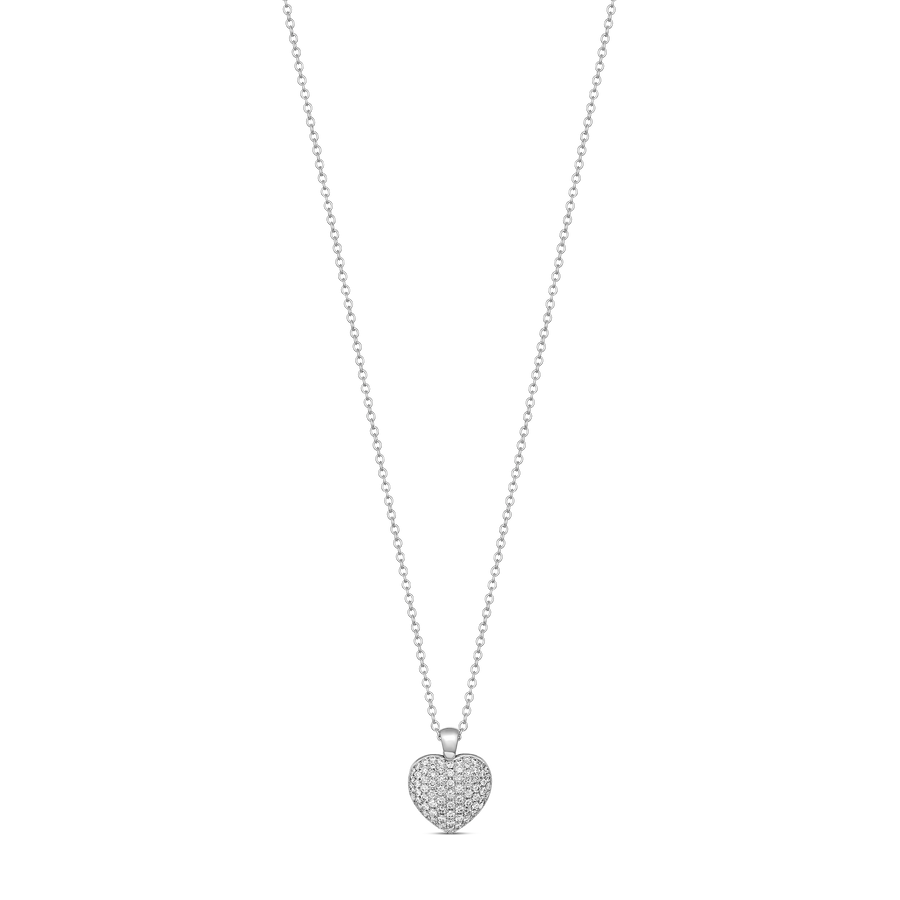 Artisan Pavé Set Heart Medium | 18K White Gold