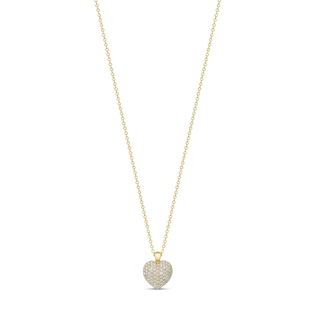 Artisan Pavé Set Heart Large | 18K Yellow Gold