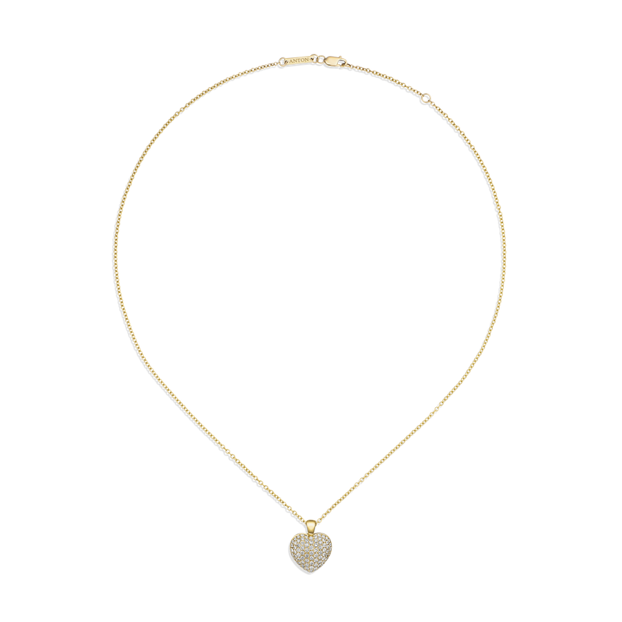 Artisan Pavé Set Heart Medium | 18K Yellow Gold