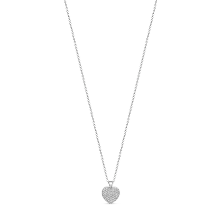Artisan Pavé Set Heart Medium | 18K White Gold