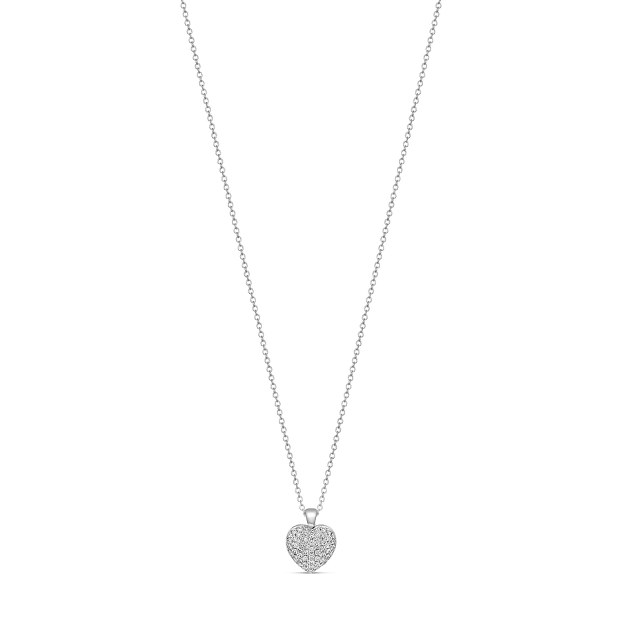 Artisan Pavé Set Heart Medium | 18K White Gold