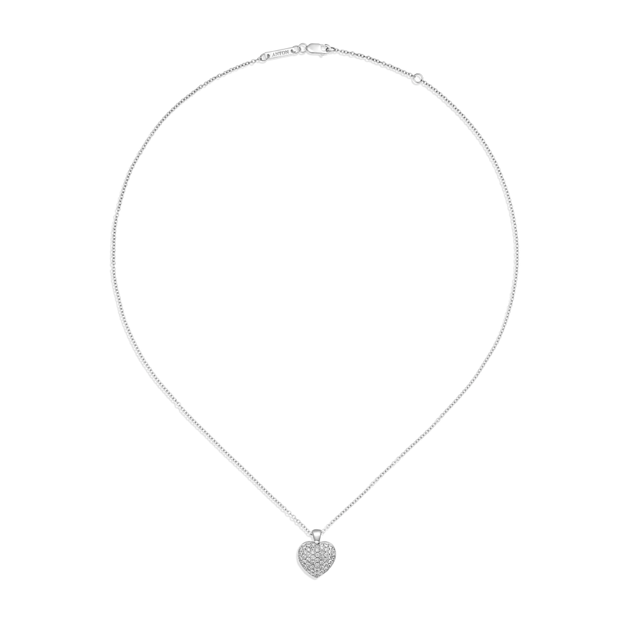 Artisan Pavé Set Heart Medium | 18K White Gold