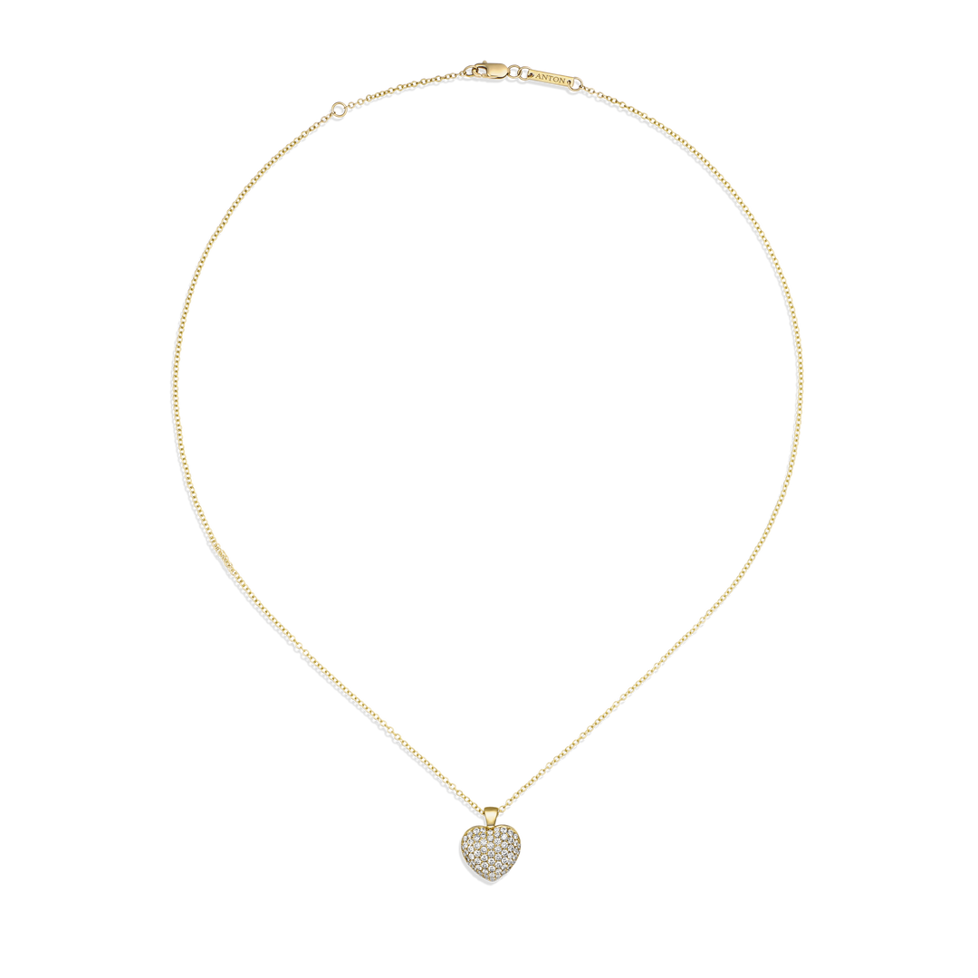 Artisan Pavé Set Heart Small | 18K Yellow Gold -  ARTISAN-HRT-N0003459-SML-YG - ANTON Jewellery