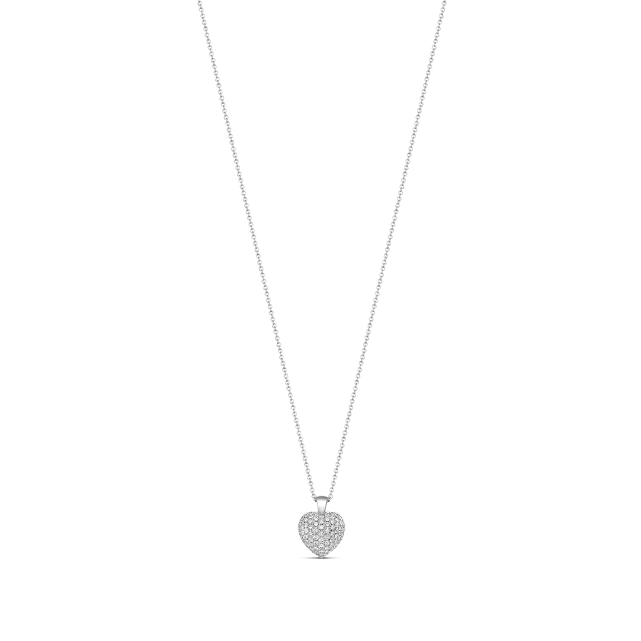 Artisan Pavé Set Heart Medium | 18K White Gold