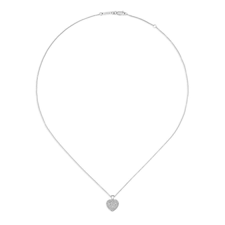 Artisan Pavé Set Heart Medium | 18K White Gold
