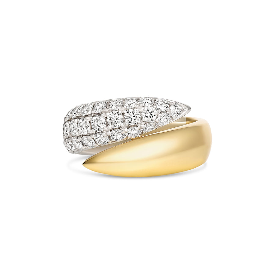 Artisan Two Tone Three Row Large Diamond Ring