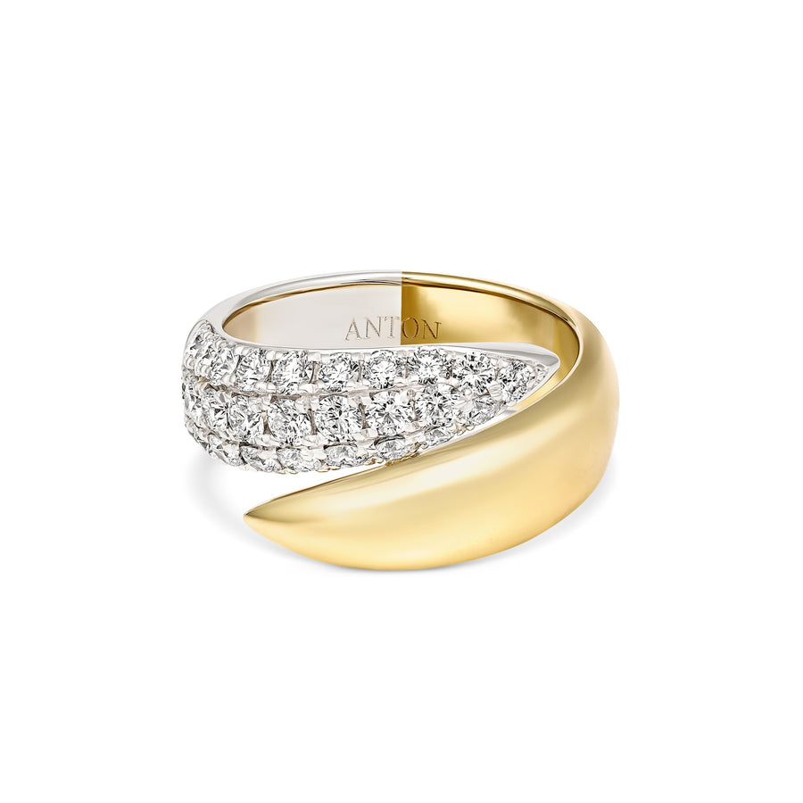 Artisan Two Tone Three Row Large Diamond Ring