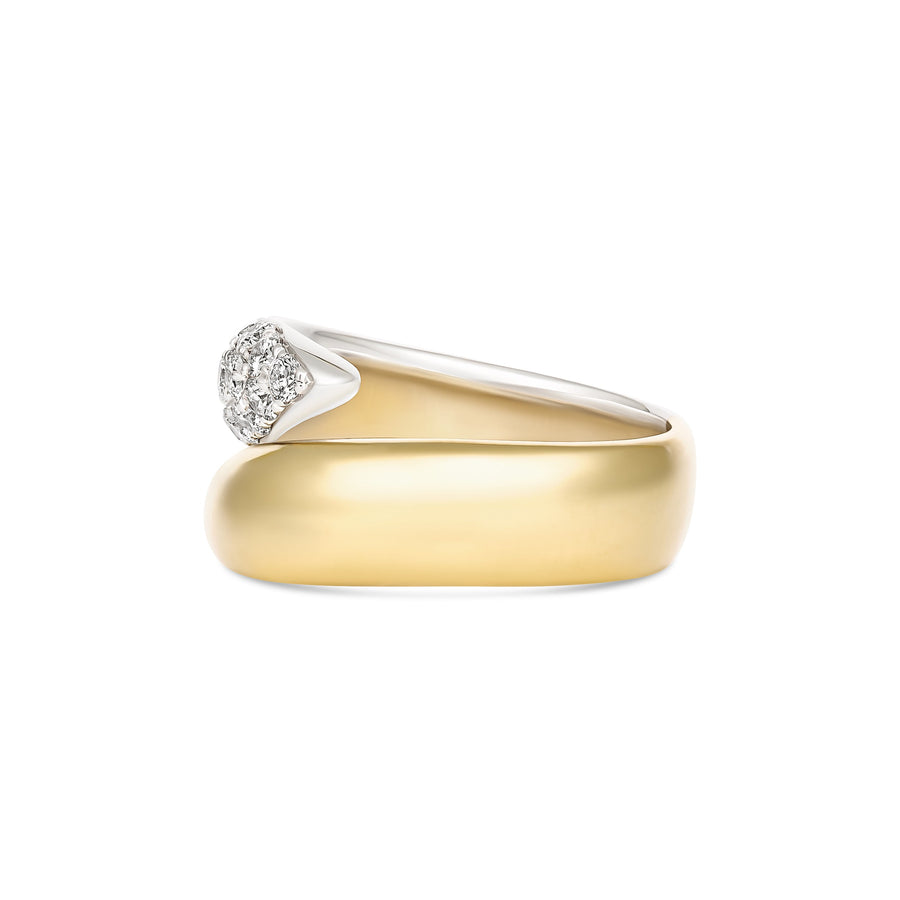 Artisan Two Tone Three Row Large Diamond Ring