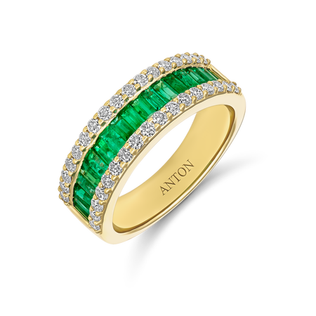 Artisan Valley Emerald Ring | 18K Yellow Gold