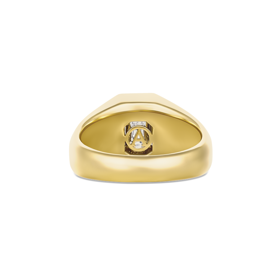 Illusion Large Emerald Cut Illusion Signet Ring | 18k Yellow Gold