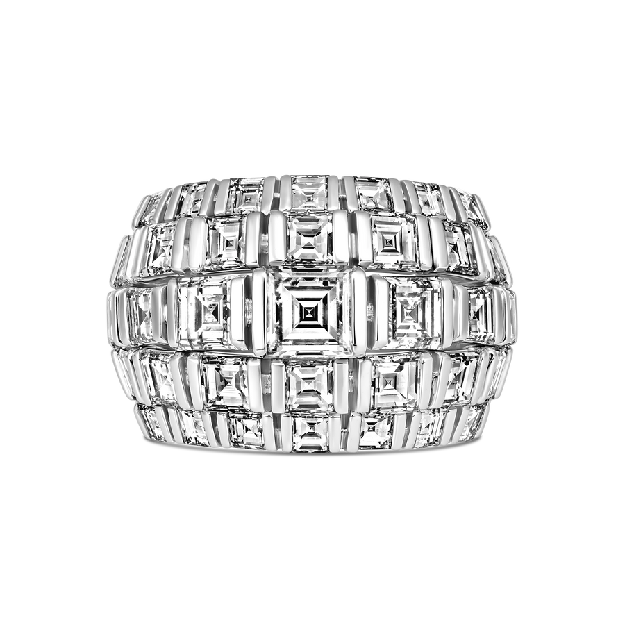 Artisan High Jewellery High Dome Baguette Diamond Ring | Platiunum